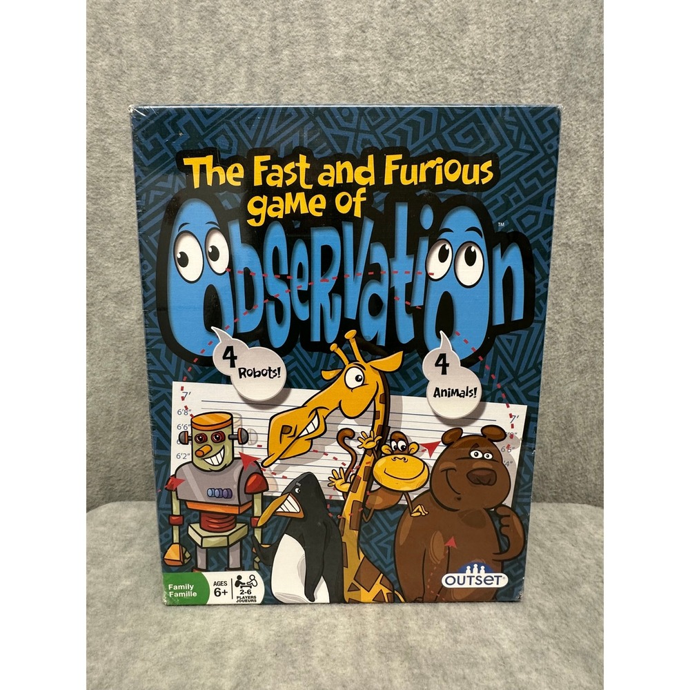 Observation The Fast and Furious Card Game for Kids and Family Outset Media NEW
